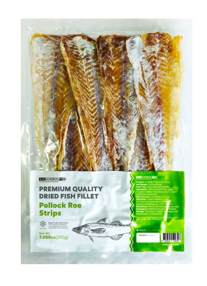 Premium Dried Pollock Roe Strips (200g)