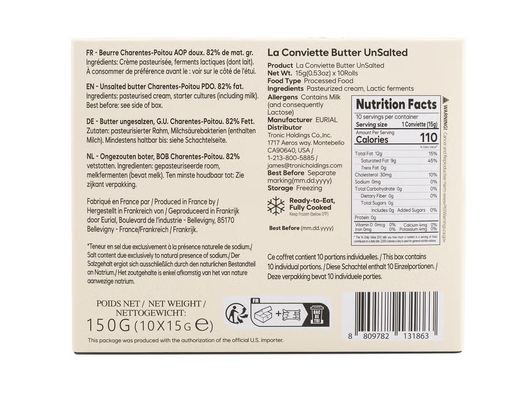 La Conviette Unsalted Butter (DOUX) - 15g x 10p
