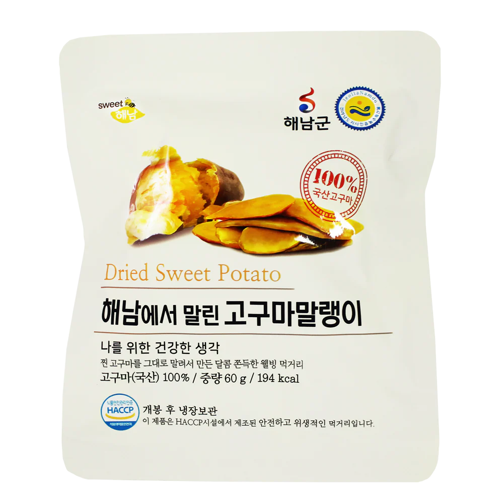 해남고구마 - 해남에서 말린 고구마 말랭이 60g x 10봉