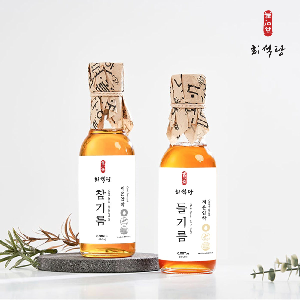 [최석당] 프리미엄 한국산 저온압착 참기름 / 들기름 (100ml) 