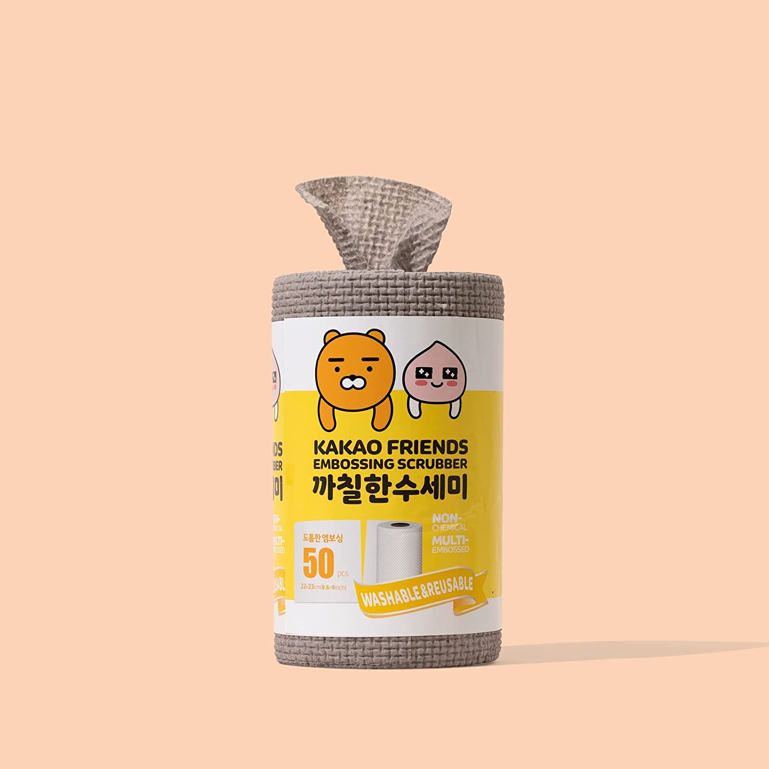[카카오 프렌즈] 까칠한 수세미 - 뜯어쓰는 수세미, 50장